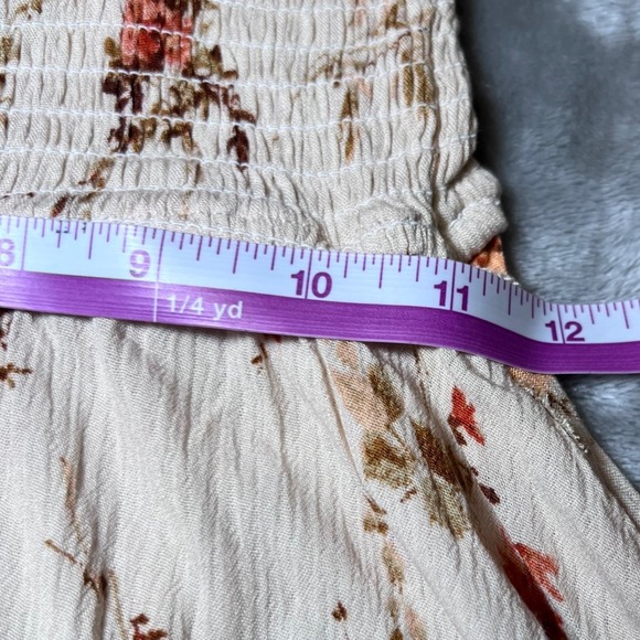 Altar'd State Womens Size Small Shorts Romper Tan Floral Cottagecore Boho Mini - Picture 9 of 16